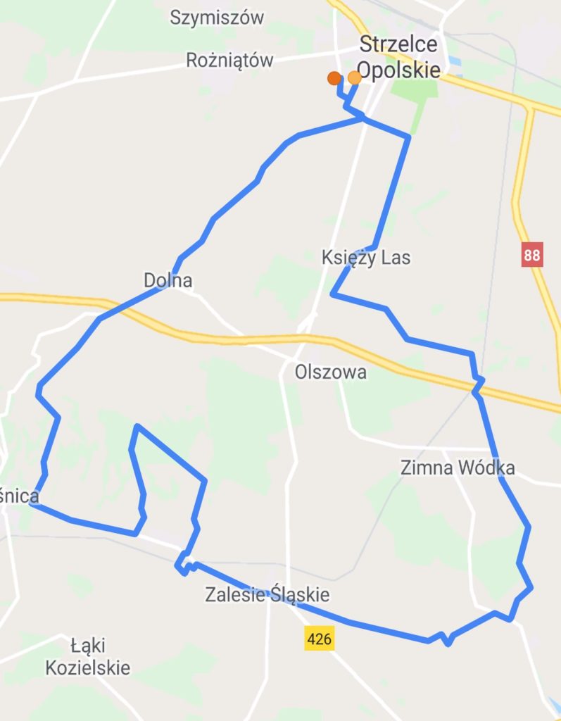 trasa rowerowa opolskie mapa