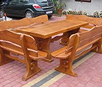 Komplet mebli ogrodowych stół  i 4 ławki(2szt x2m +2szt x1m)
