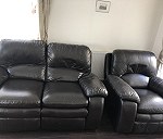 skorzana sofa i fotel komplet
