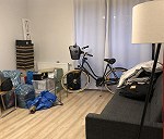 pudełka, worki, kanapa, rower, krzesło