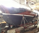 Jacht żaglowy drewniany  6,8 długość 2,5 wys 2,2 szer 2600kg +maszt 10m ( jacht balastowy)