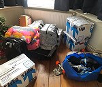 duża walizka, dwie kabinowki, 4 pudła, 4/5  pełnych toreb wielkości ikea