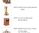 Table clocks, Vase, Wooden box