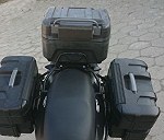 Kufry motocyklowe 3 szt i stelaze x 3