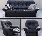 wypoczynkowy sofa 3-osobowa x 1, rozkładany fotel x 1