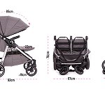 Wózek Baby Easy Twin szer. 65 cm 2 x gondola 