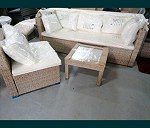 Meble ogrodowe (sofa) x 1, Fotel x 1, Stolik kawowy x 1