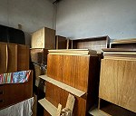 Wood Cabinet x 2, Wood bookcase x 1, Wood cabinet x 6