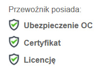 Licencje, ubezpieczenie, certyfikaty na profilu przewoźnika